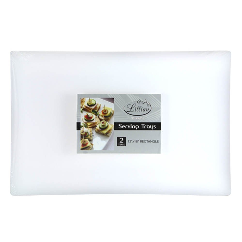 Bandejas Desechables Lillian de Plástico Rectangular 2 Piezas