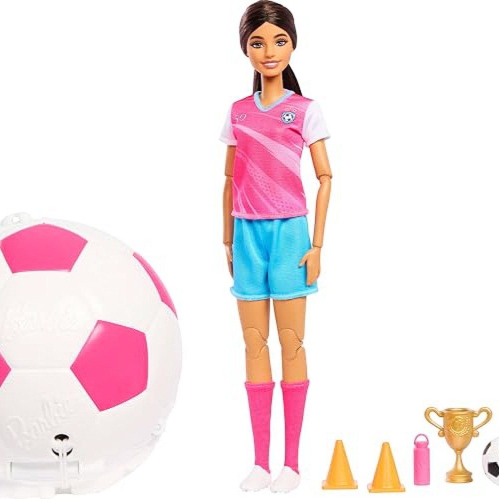 Barbie Career Burst Soccer con balón y accesorios