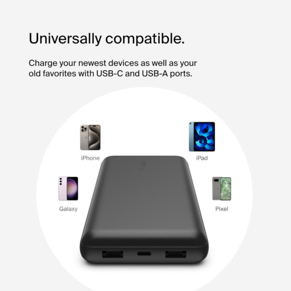 Batería Portátil Belkin Power Bank 20K / Usb - Ax2 / 15W / Negro - Belkin - Titan.com.pa - 745883837694