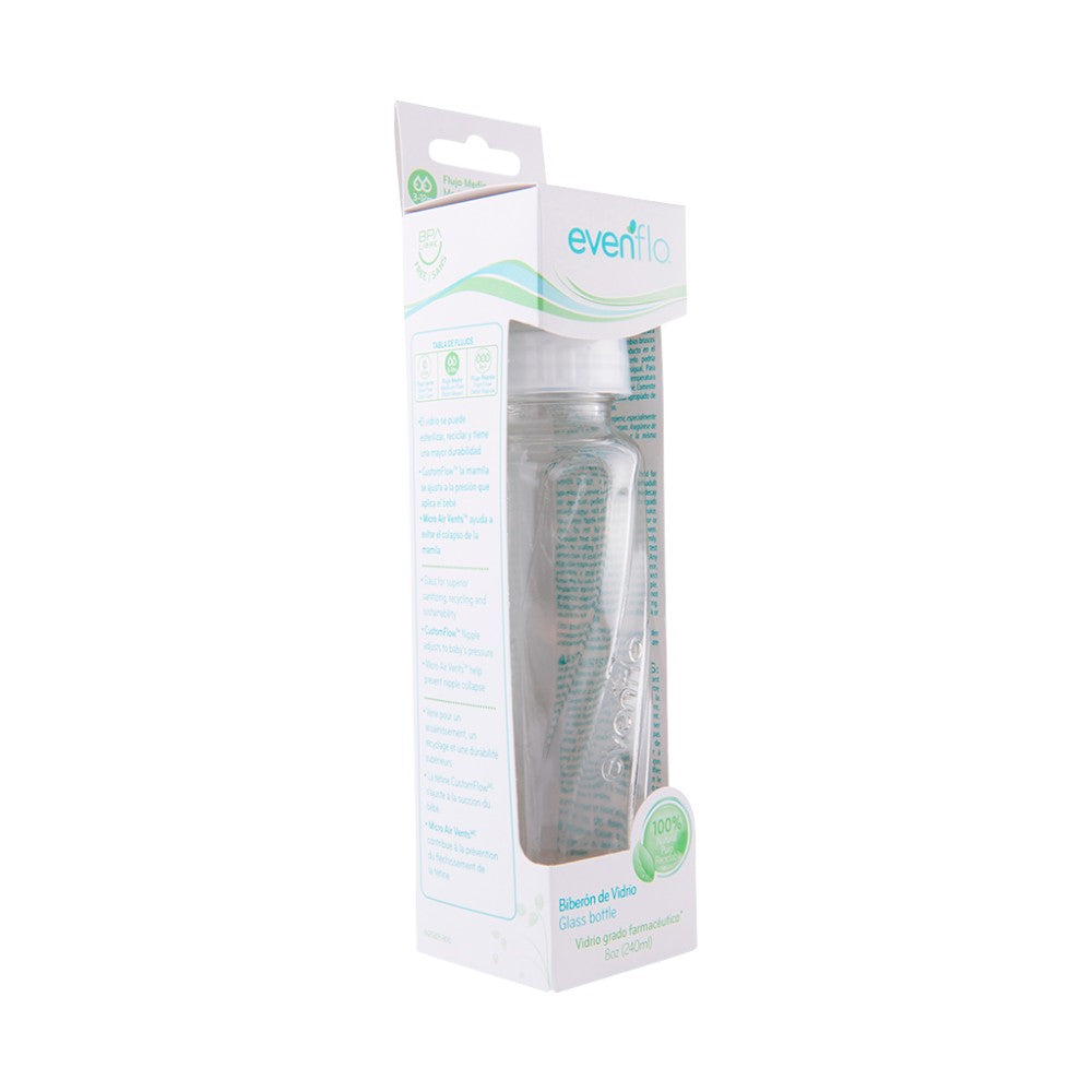Mamadera de Vidrio Evenflo Classic 8 Onzas / Libre de BPA