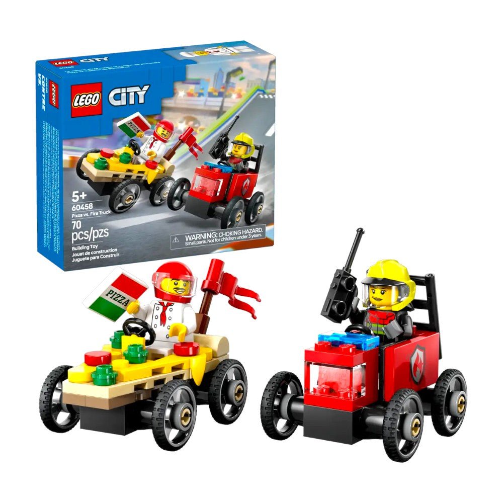 Bloques LEGO Pack de Autos de Carreras: Pizza vs. Camión de Bomberos - Lego - Titan.com.pa - 673419403597