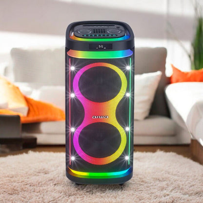 Bocina Aiwa Doble 2x10" / 1000W PMPO / Luces LED Multicolor - AWPOH6D - Aiwa - Titan.com.pa - 7452105800635