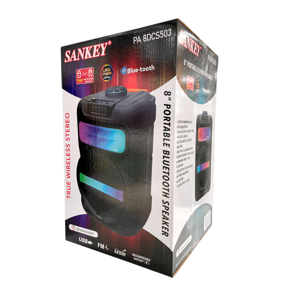 Bocina Portátil 8" Sankey / Bluetooth / FM / 8W - Sankey - Titan.com.pa - 7453118905027