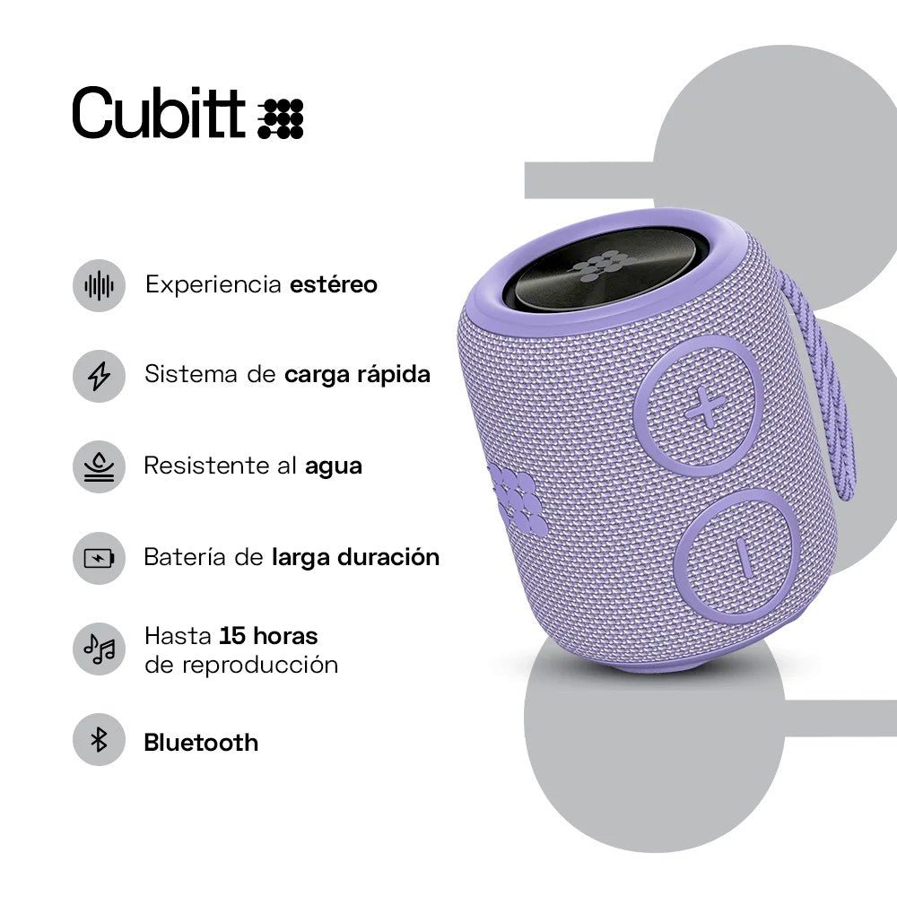 Bocina Portátil Cubitt Power Go / Dusty Lilac / IPX7 - Cubitt - Titan.com.pa - 850044396535