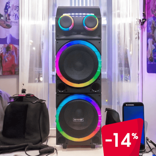 Bocina Portátil Premier 2x12” / 65,000W PMPO / Bluetooth / Micrófono - Premier - Titan.com.pa - 7453064746330