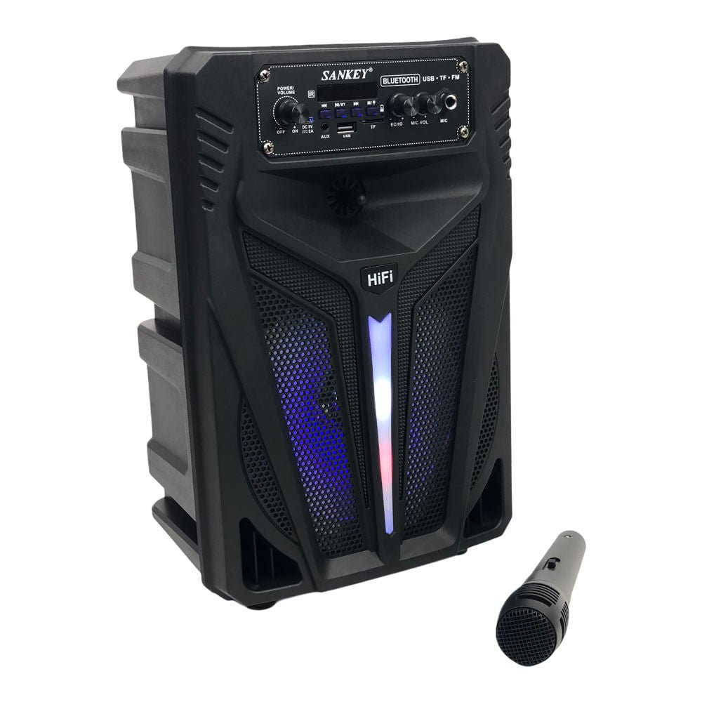 Bocina Sankey Portátil 8" con Luces LED