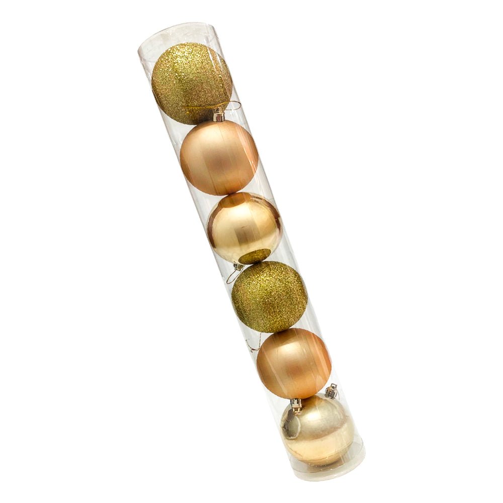 Bola 8 CM / 6 Piezas / Dorado - Maranelo Christmas