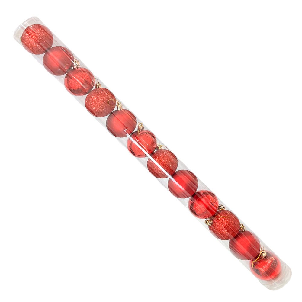 Bola Navideña 12 pza Decoradas / Roja / 6 cm / Maranelo Christmas - Maranelo Christmas - Titan.com.pa - 7453132420636