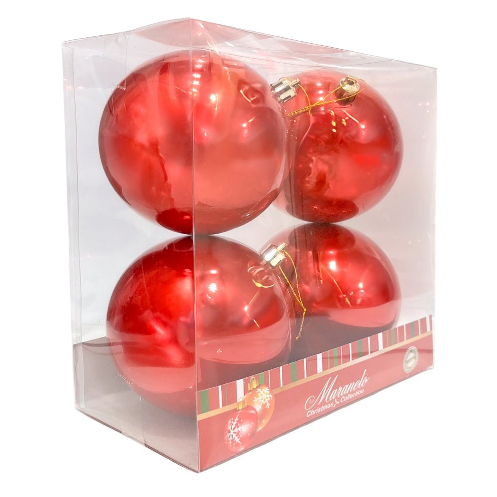 Bola Navideña 4 pza / Lisa Perladas Roja / 10 cm / Maranelo Christmas - Maranelo Christmas - Titan.com.pa - 7453132424702