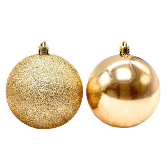 Bola Navideña 6 pza / Brillantes Escarchado / Doradas / 8 cm / Maranelo Christmas - Maranelo Christmas - Titan.com.pa - 7453132412655