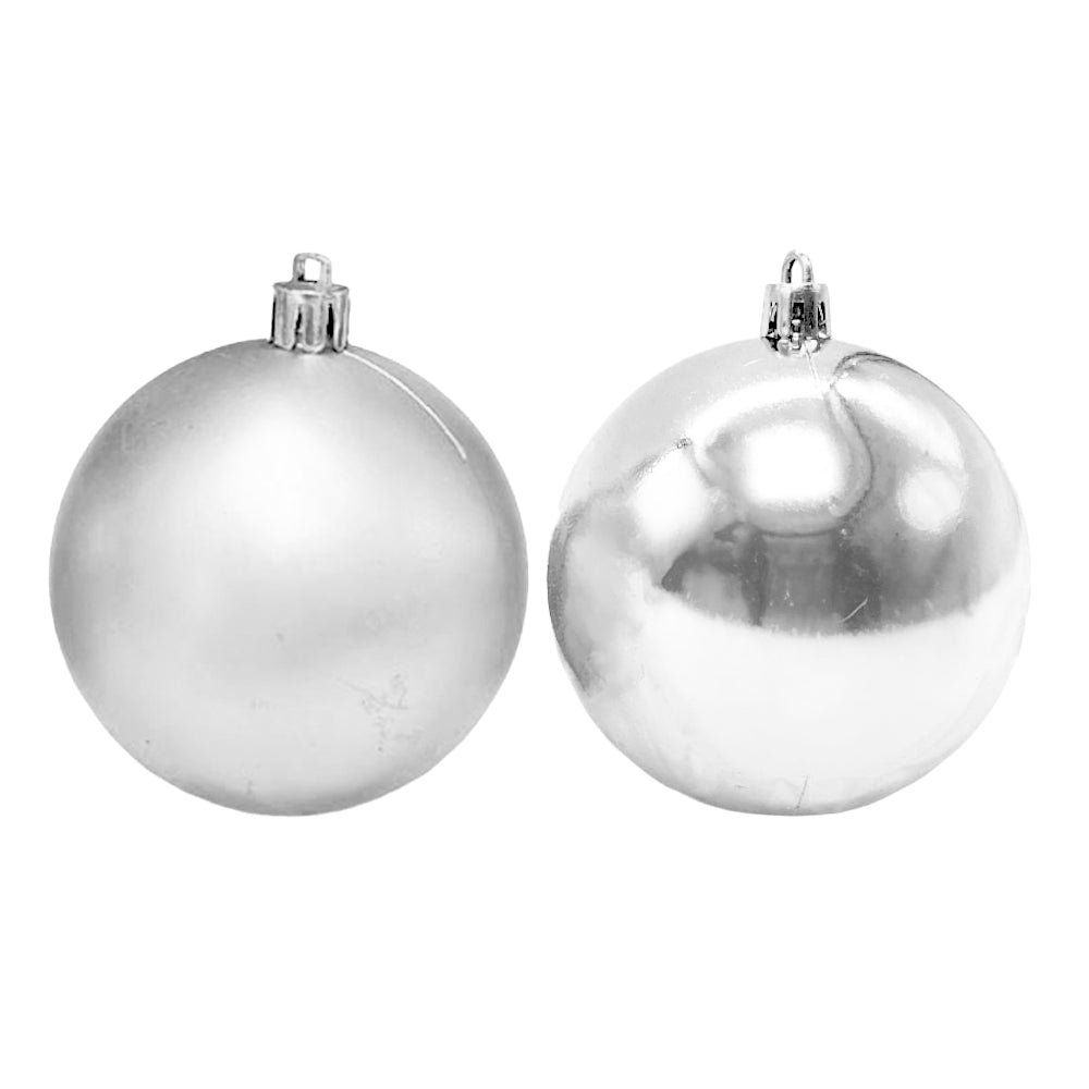 Bola Navideña 6 pza / Brillantes Mate / Plateadas / 7 cm / Maranelo Christmas - Maranelo Christmas - Titan.com.pa - 7453132410910
