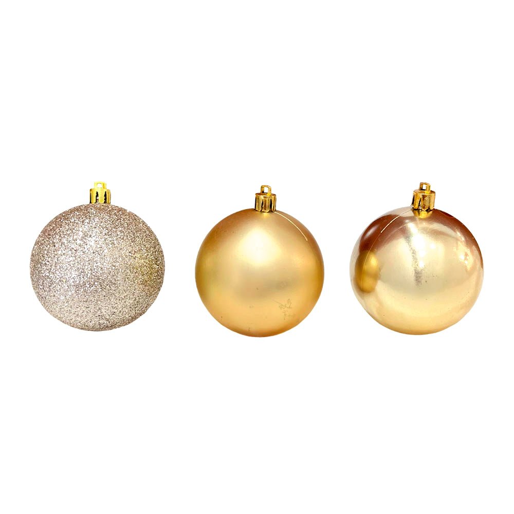 Bola Navideña 6 pza / Brillantes, Mate y Escarchado / Dorado / 8 cm / Maranelo Christmas - Maranelo Christmas - Titan.com.pa - 7453132421978