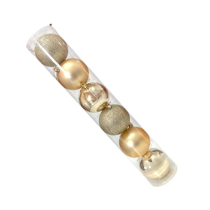 Bola Navideña 6 pza / Brillantes, Mate y Escarchado / Dorado / 8 cm / Maranelo Christmas - Maranelo Christmas - Titan.com.pa - 7453132421978