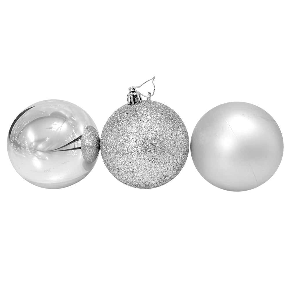 Bola Navideña 6 pza / Brillantes, Mate y Escarchado / Plateado / 8 cm / Maranelo Christmas - Maranelo Christmas - Titan.com.pa - 7453132421961
