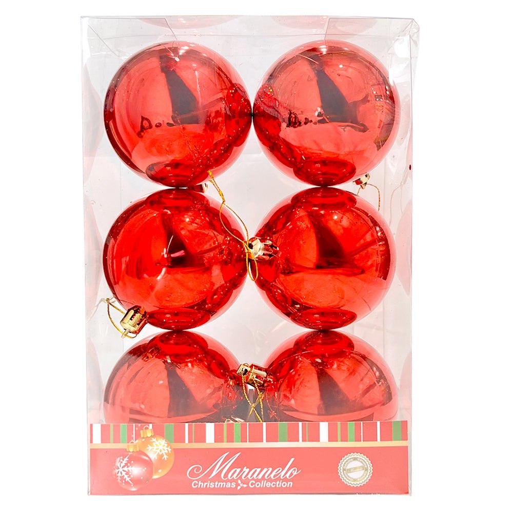 Bola Navideña 6 pza / Brillantes / Rojas / 8 cm / Maranelo Christmas - Maranelo Christmas - Titan.com.pa - 7453125134984