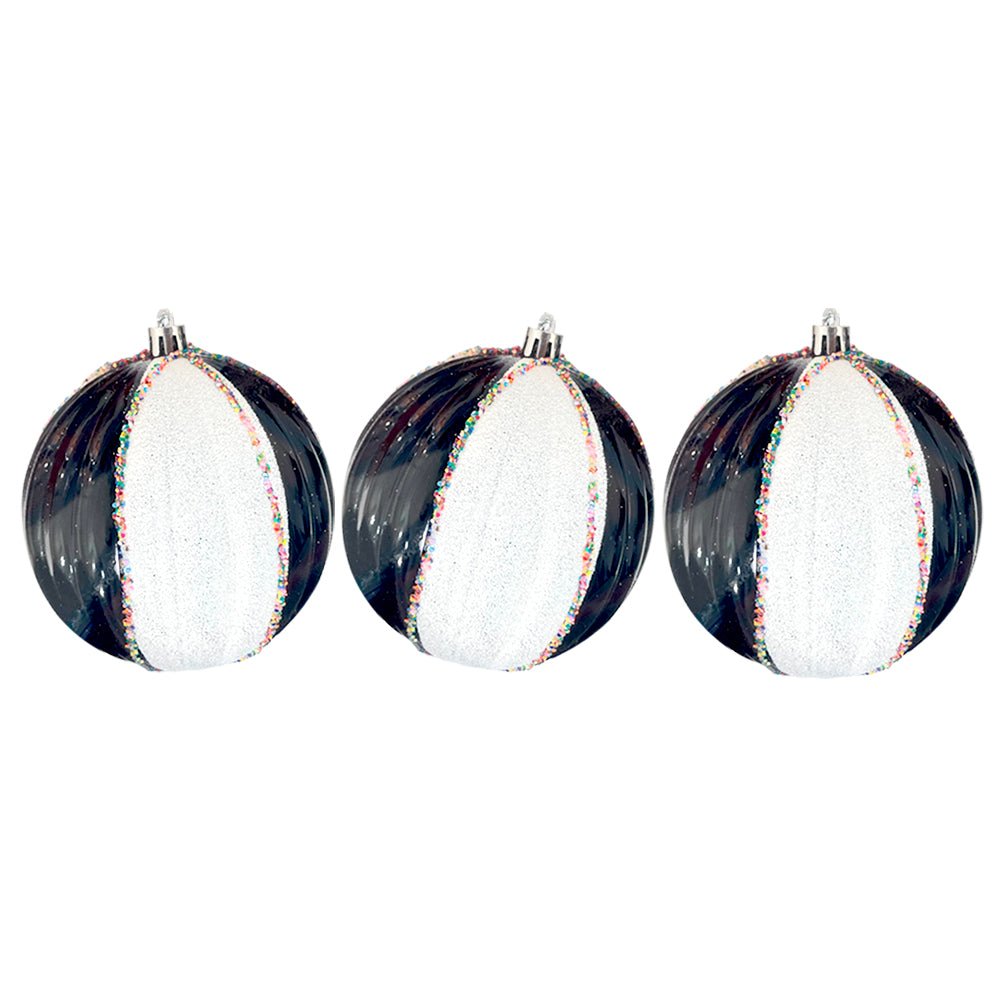Bola Navideña 6 pza / Decorativa Negro y Blanco / 8 cm / Maranelo Christmas - Maranelo Christmas - Titan.com.pa - 7453130546680