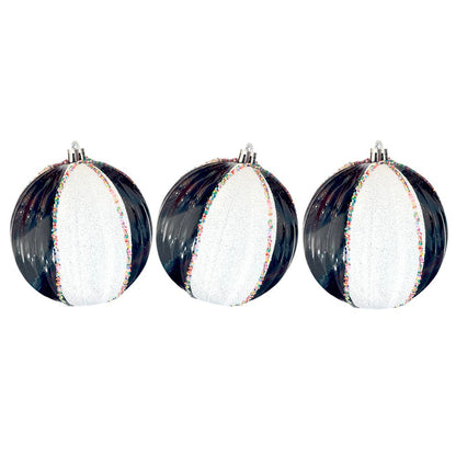 Bola Navideña 6 pza / Decorativa Negro y Blanco / 8 cm / Maranelo Christmas - Maranelo Christmas - Titan.com.pa - 7453130546680