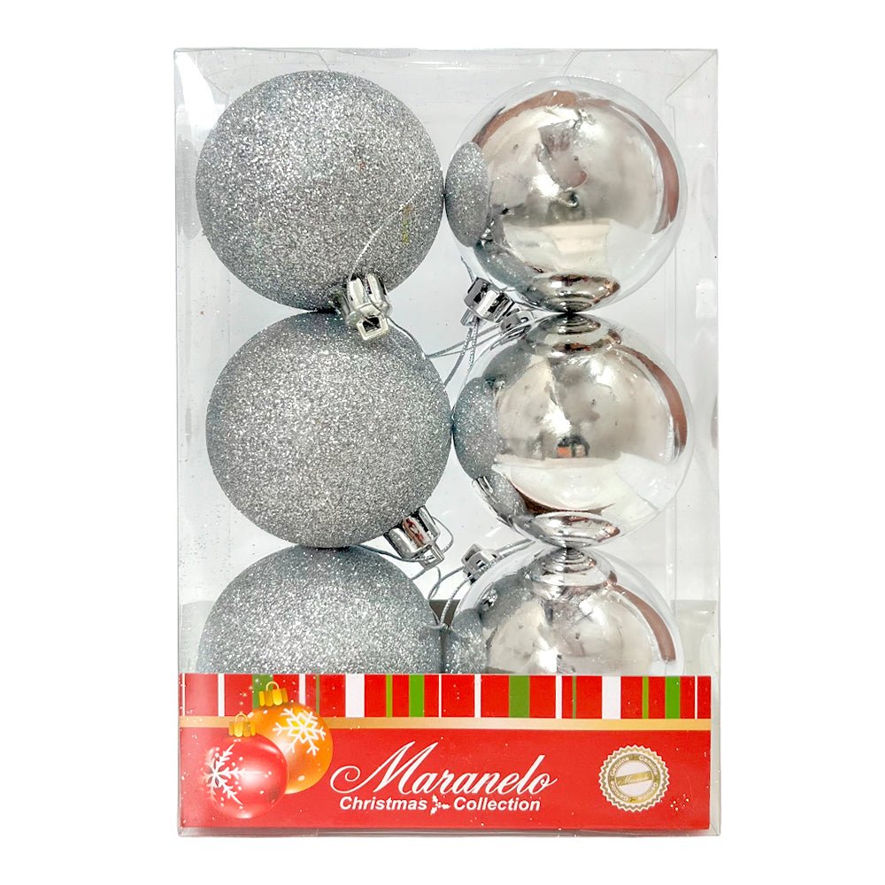 Bola Navideña 6 pza / Decorativa / Plateadas / 6 cm / Maranelo Christmas - Maranelo Christmas - Titan.com.pa - 7453132412037