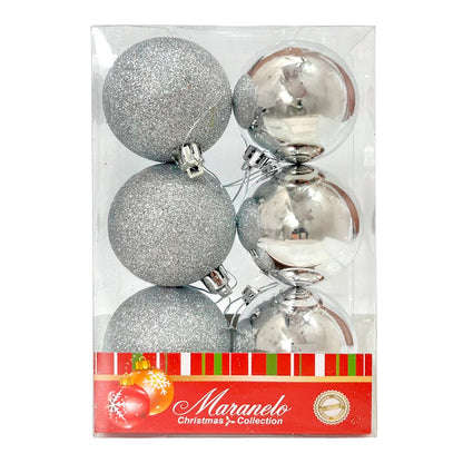 Bola Navideña 6 pza / Decorativa / Plateadas / 6 cm / Maranelo Christmas - Maranelo Christmas - Titan.com.pa - 7453132412037
