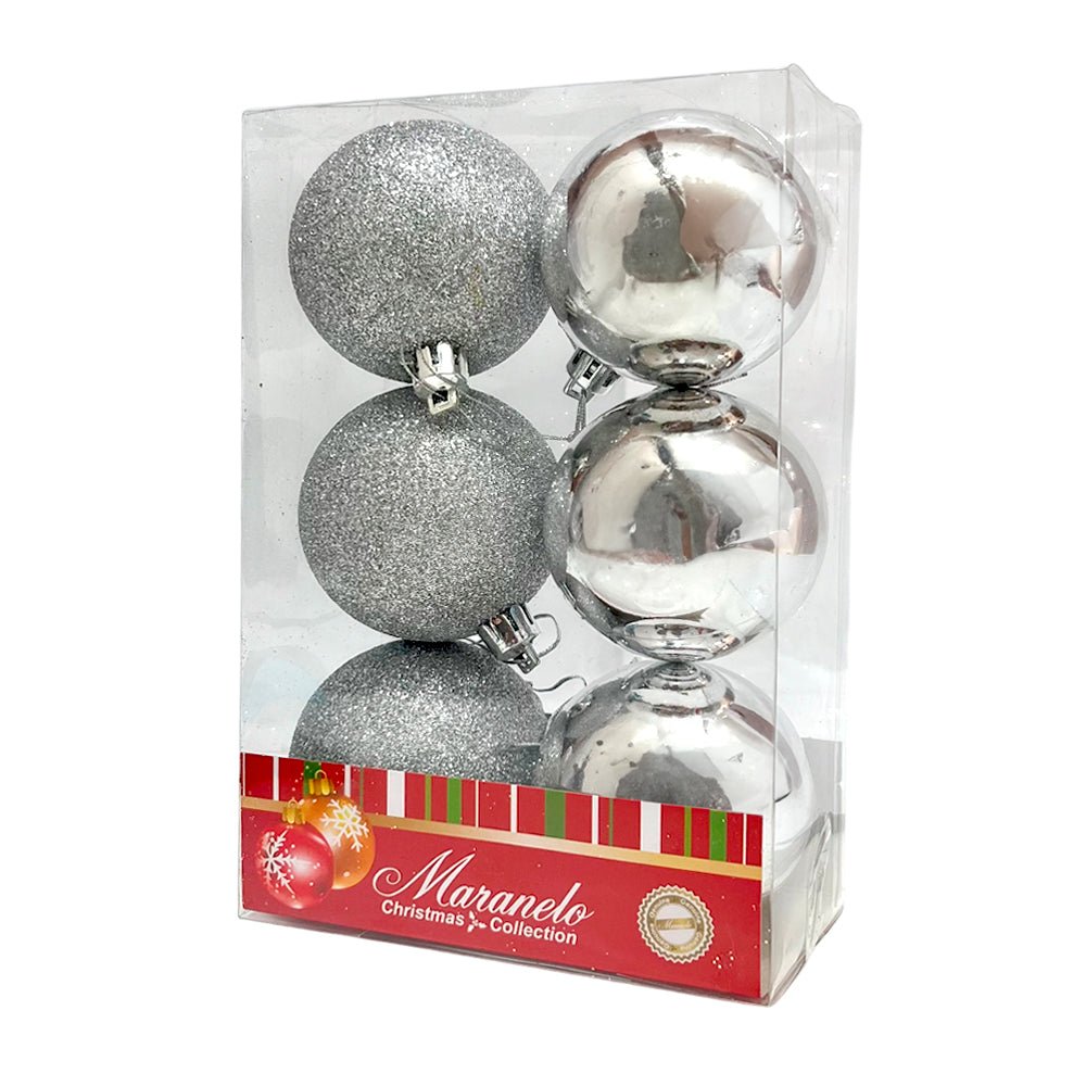 Bola Navideña 6 pza / Decorativa / Plateadas / 6 cm / Maranelo Christmas - Maranelo Christmas - Titan.com.pa - 7453132412037