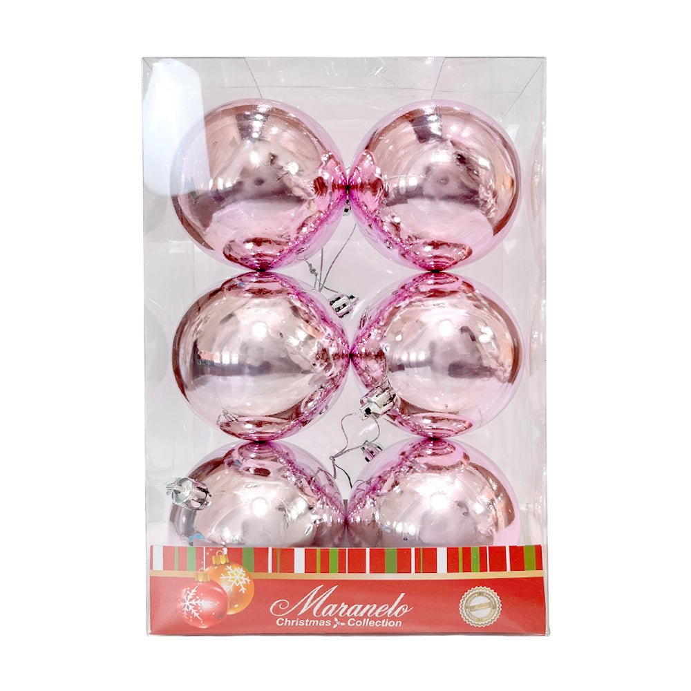 Bola Navideña 6 pza / Lisa Brillantes / Rosa / 8 cm / Maranelo Christmas - Maranelo Christmas - Titan.com.pa - 7453125135110