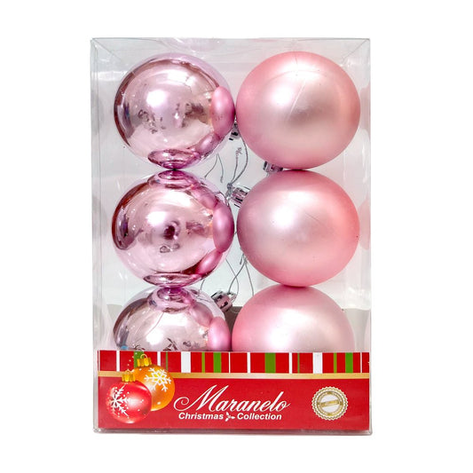 Bola Navideña 6 pza / Lisa / Rosa Claro / 6 cm / Maranelo Christmas - Maranelo Christmas - Titan.com.pa - 7453132410699