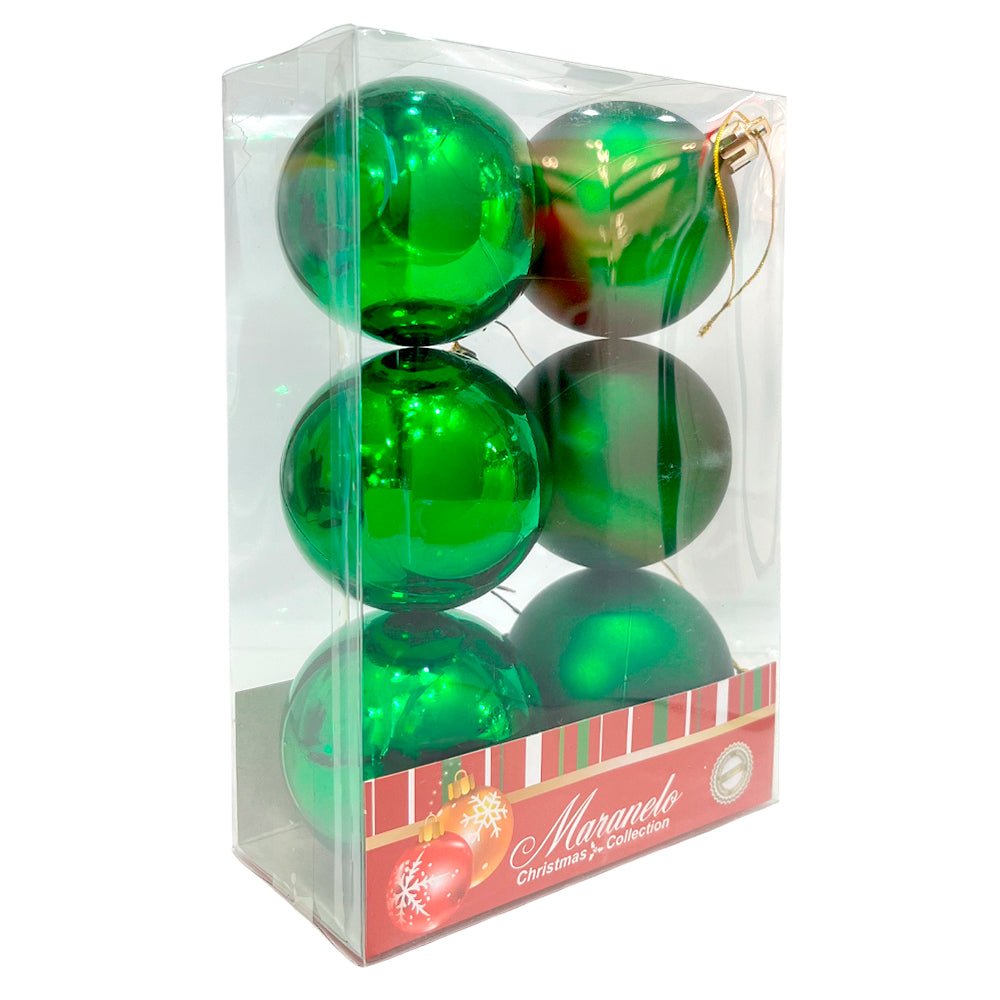 Bola Navideña 6 pza / Lisa / Verde / 6 cm / Maranelo Christmas - Maranelo Christmas - Titan.com.pa - 7453132410583