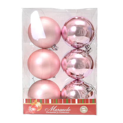 Bola Navideña 6 pza / Lisas / Rosa / 8 cm / Maranelo Christmas - Maranelo Christmas - Titan.com.pa - 7453125132232