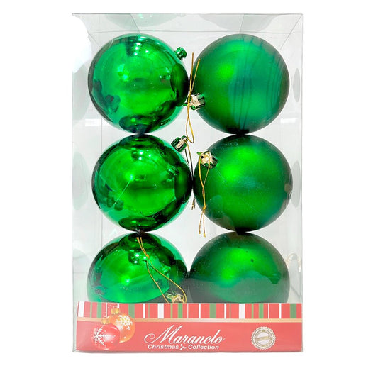 Bola Navideña 6 pza / Lisas / Verde / 8 cm / Maranelo Christmas - Maranelo Christmas - Titan.com.pa - 7453125132126
