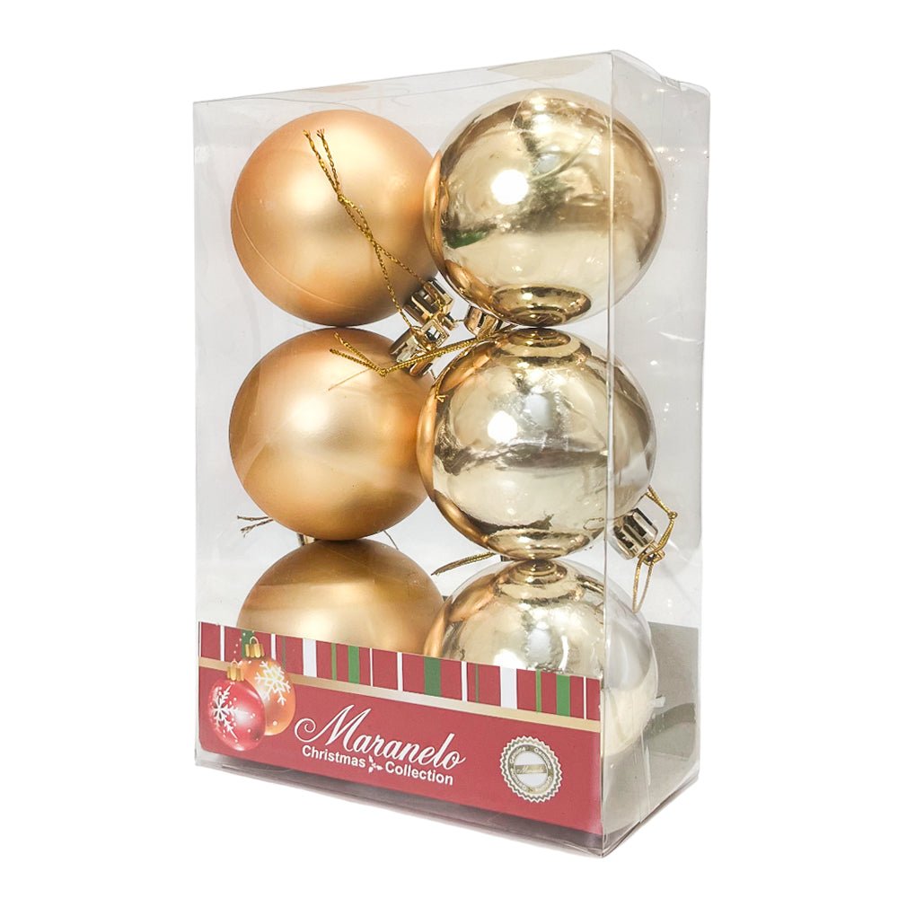 Bola Navideña 6 Pzas Lisa Decoradas / 6 cm / Maranelo Christmas - Maranelo Christmas - Titan.com.pa - 7453125131471