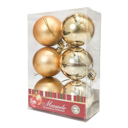 Bola Navideña 6 Pzas Lisa Decoradas / 6 cm / Maranelo Christmas - Maranelo Christmas - Titan.com.pa - 7453125131471