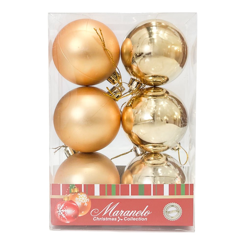 Bola Navideña 6 Pzas Lisa Decoradas / 6 cm / Maranelo Christmas - Maranelo Christmas - Titan.com.pa - 7453125131471