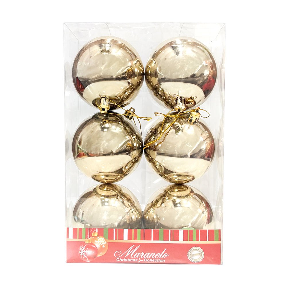 Bola Navideña Lisa 8 cm / Set 6 piezas / Brillante Gold / Maranelo Christmas - Maranelo Christmas - Titan.com.pa - 7453125134991