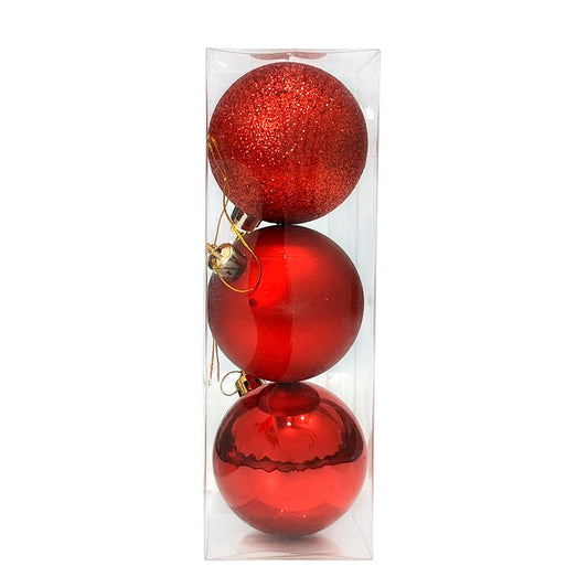 Bola Navideña Lisa de 6Cm Maranelo Christmas / 3 Piezas / Brillante - Mate - Escarchada / Roja - Maranelo Christmas - Titan.com.pa - 7453132422265