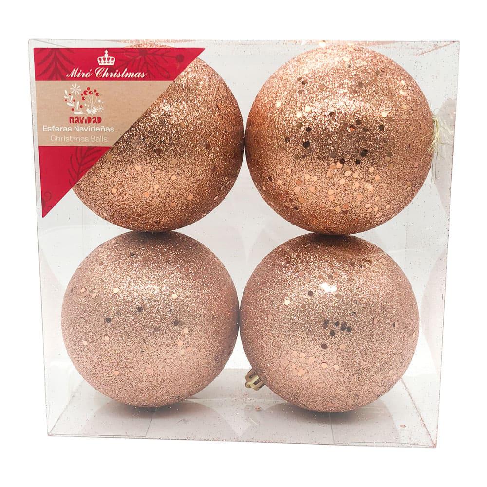 Bolas de Navidad Miro Christmas de 10 cm Escarchadas 4 Piezas