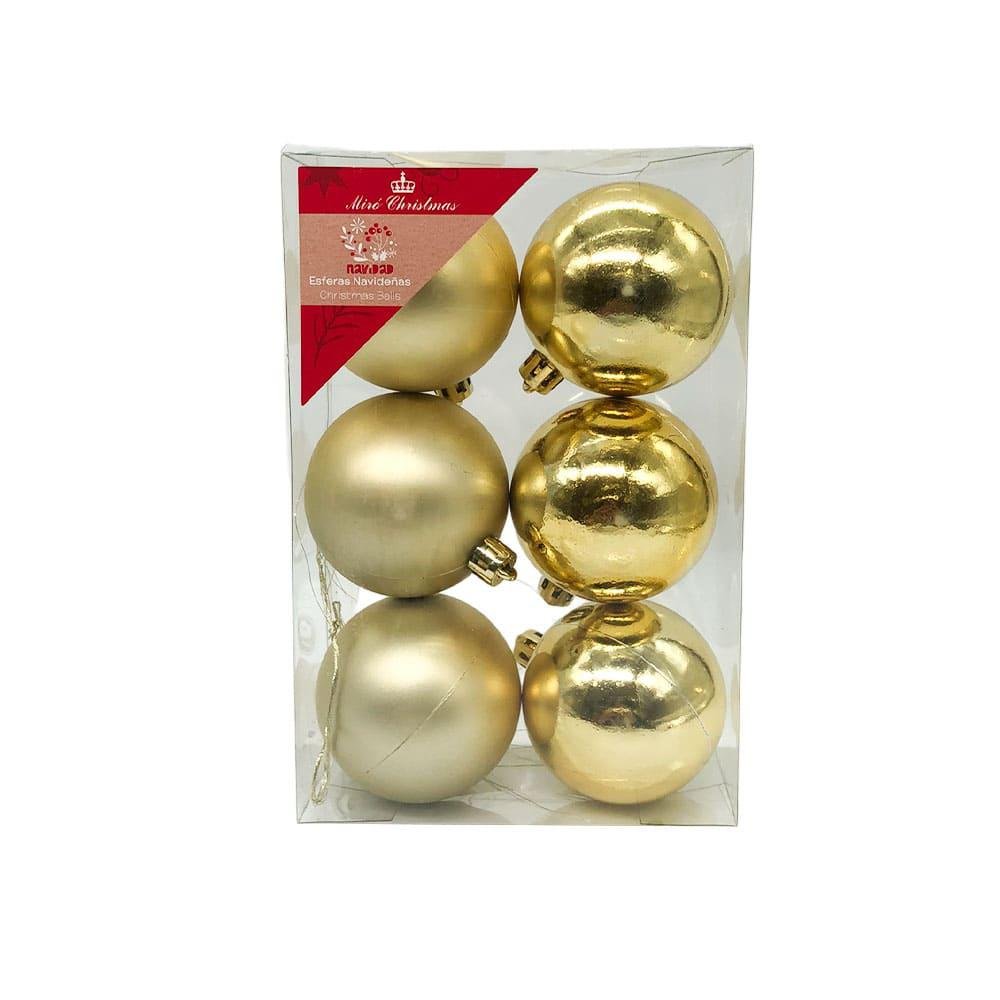 Bolas de Navidad Miro Christmas de 6 cm Lisas 6 Piezas