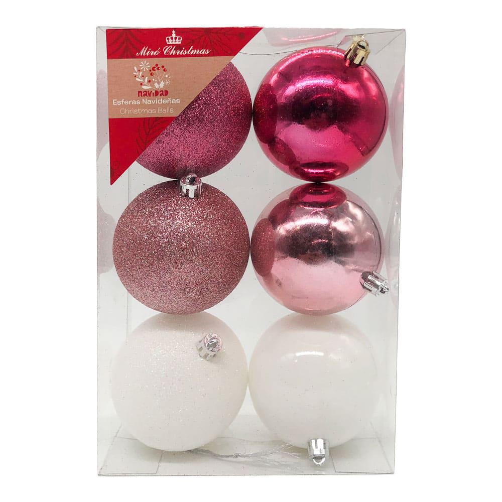 Bolas de Navidad Miro Christmas de 8 cm Brillantes 6 Piezas