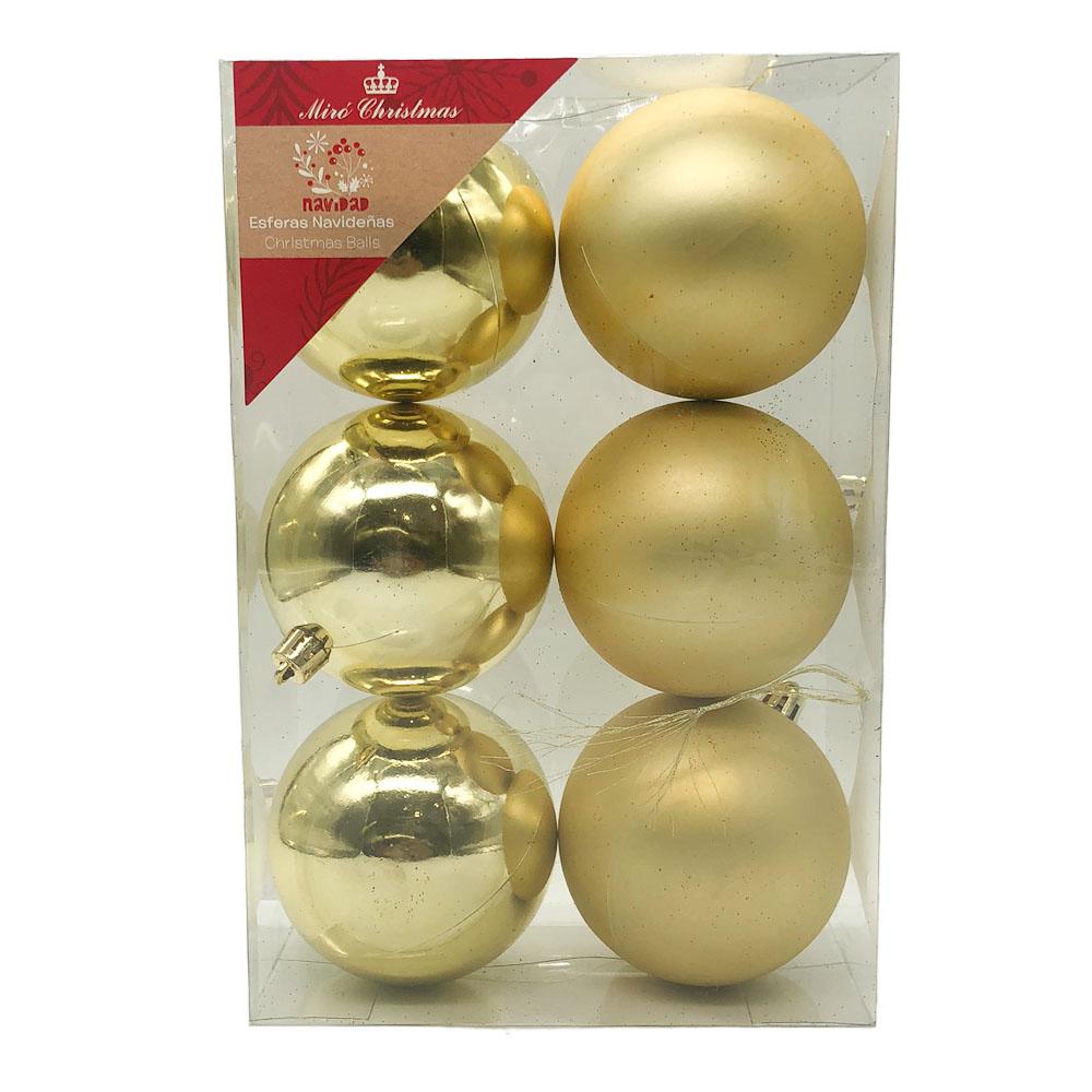Bolas de Navidad Miro Christmas de 8 cm Lisas 6 Piezas