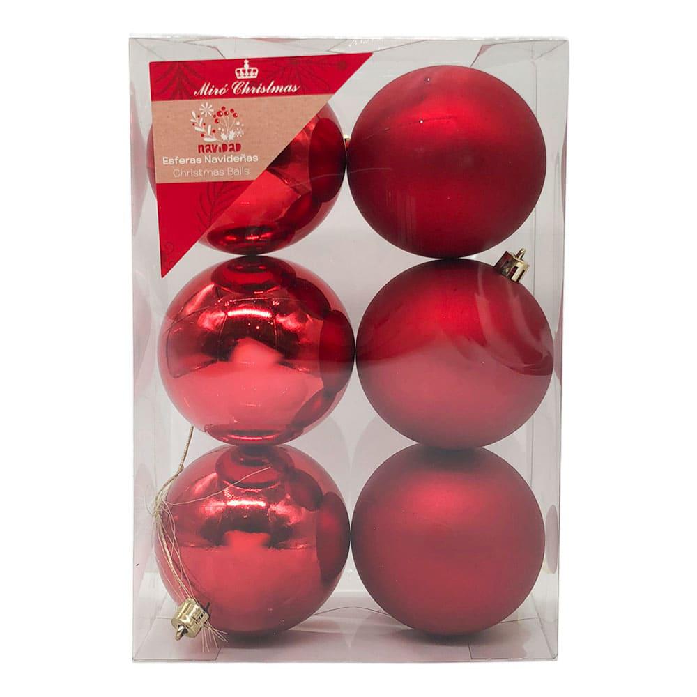 Bolas de Navidad Miro Christmas de 8 cm Lisas 6 Piezas