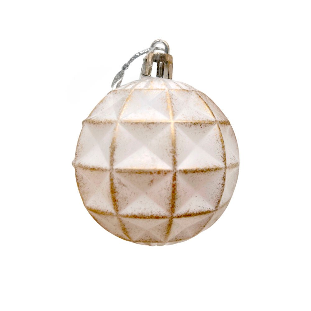 Bolas Navideñas Christmas Elegance 6Cm / 3 Piezas / Blanco - Dorado - Christmas Elegance - Titan.com.pa - 2100000049745