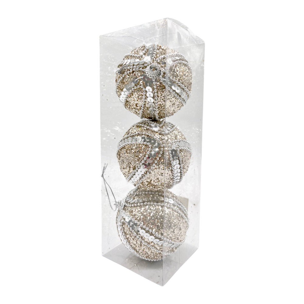 Bolas Navideñas Decoradas Maranelo Christmas de 8Cm / 3 Piezas / Dorado - Maranelo Christmas - Titan.com.pa - 7453118244324