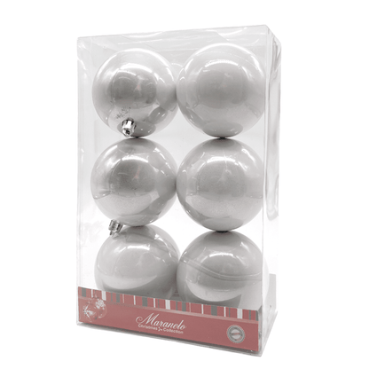 Bolas Navideñas Maranelo Christmas de 8Cm / 6 Piezas / Plateado Perlado - Maranelo Christmas - Titan.com.pa - 7453118231768