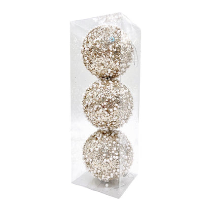 Bolas Navideñas Maranelo Christmas de 8Cm / Decoradas / 3 Piezas / Dorado - Maranelo Christmas - Titan.com.pa - 7453118244683