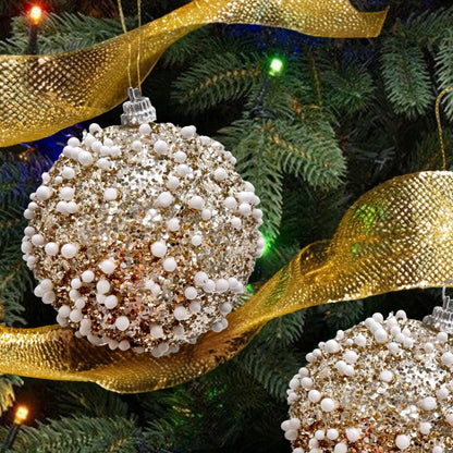 Bolas Navideñas Maranelo Christmas de 8Cm / Decoradas / 3 Piezas / Dorado - Maranelo Christmas - Titan.com.pa - 7453118244683