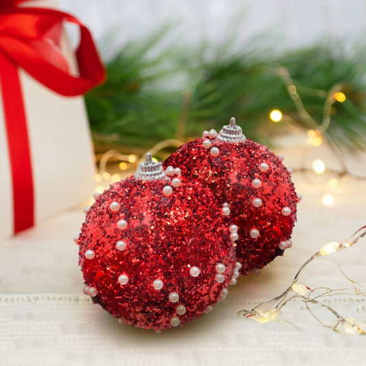 Bolas Navideñas Maranelo Christmas de 8Cm / Decoradas / 3 Piezas / Rojo - Maranelo Christmas - Titan.com.pa - 7453118244652