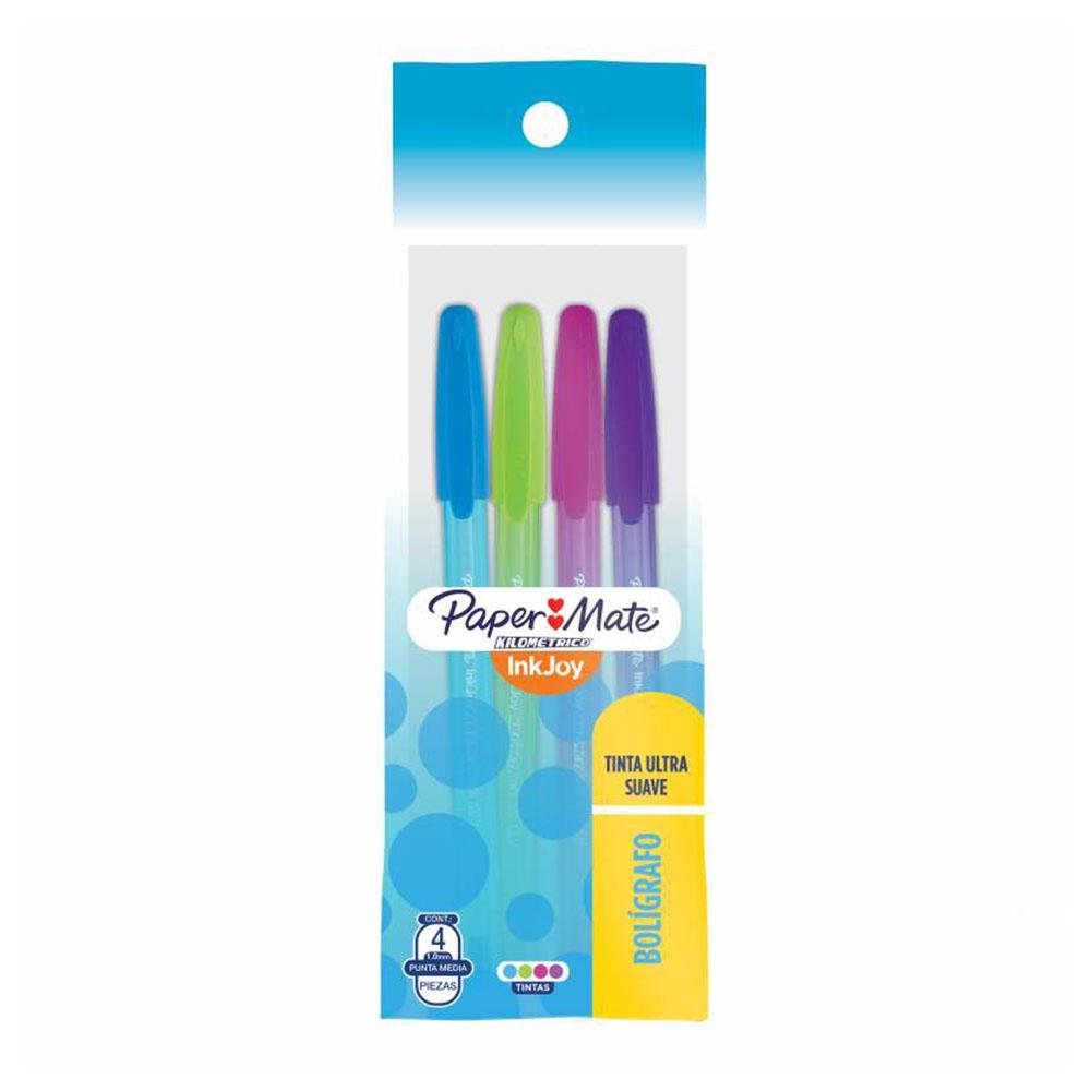 Bolígrafo Kilométrico 100 Paper Mate Fashion 4 Piezas