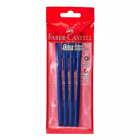 Bolígrafo Lux Faber Castell 034-M Negro 4 Piezas