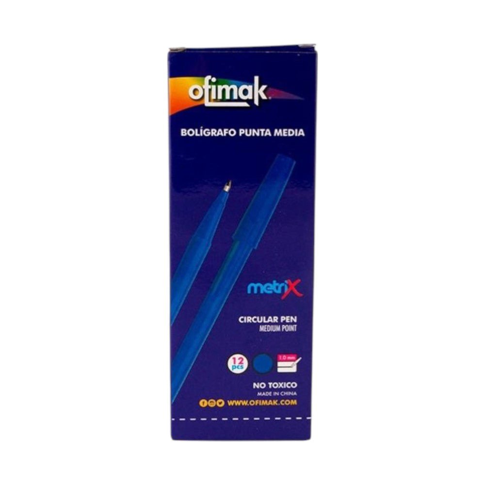 Bolígrafo Metrix Ofimak Azul 12 Piezas - Ofimak - Titan.com.pa - 9780201351200