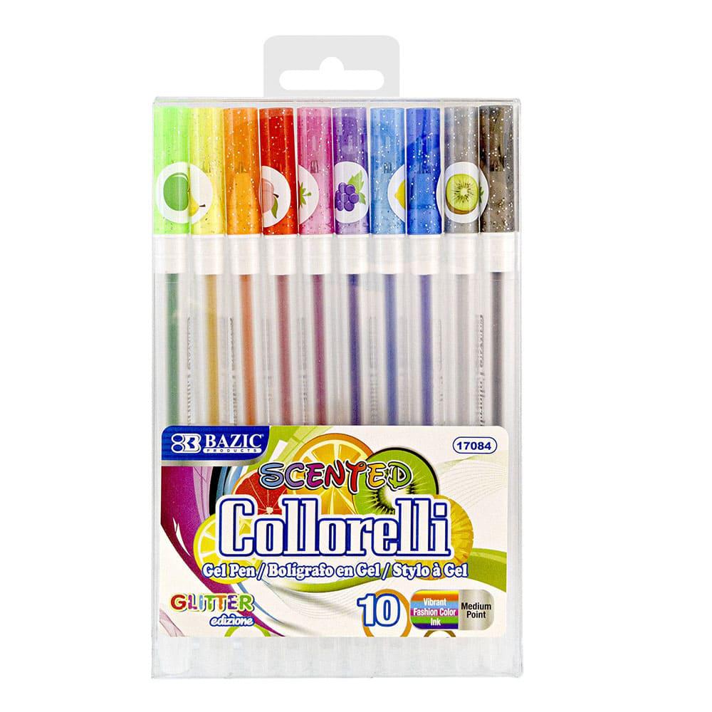 Bolígrafo Perfumado en Gel Escarchada Bazic - 10 Piezas