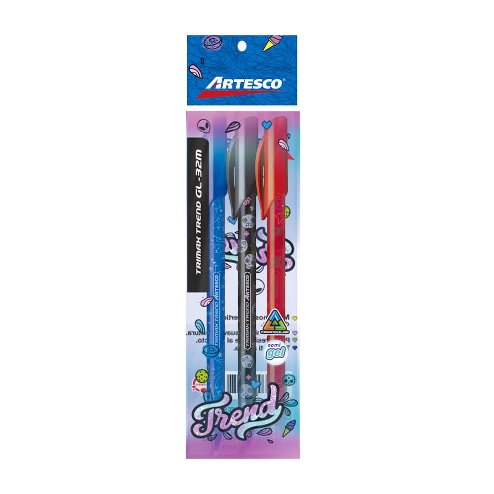 Bolígrafos Artesco Trimax Trend ARN 3 Piezas - Surtido